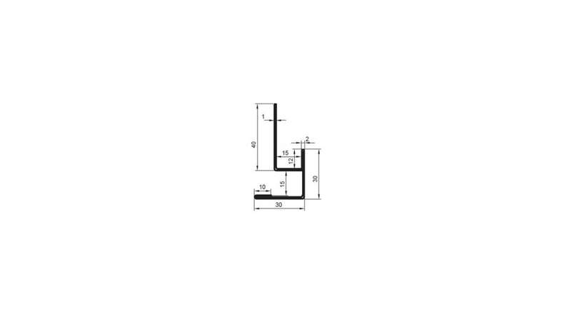 planeo aluminium external corner profile - AE 15mm mounting 3000mm length aluminium-natural