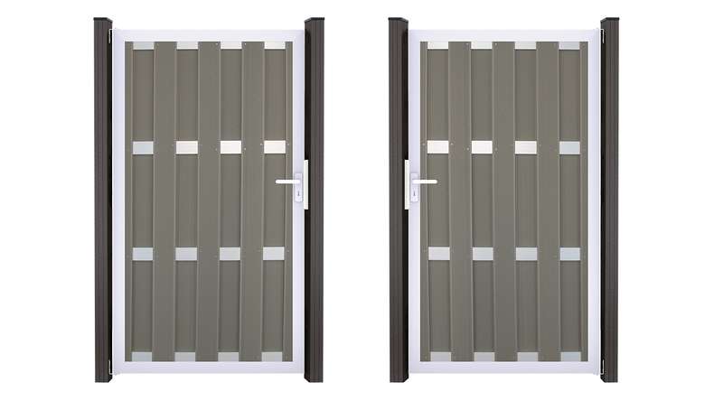 planeo Gardence Premade – BPC Gate, Light Grey, 100 x 180 x 4 cm – Silver Aluminium Frame