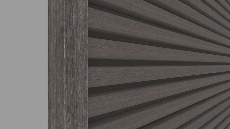 planeo LINEA – Aluminium CoEx end profile, dark grey, 3000 x 74 x 61 mm