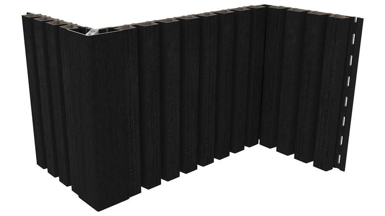 planeo LINEA Slim – WPC CoEx cladding, black, 2900 x 215 mm