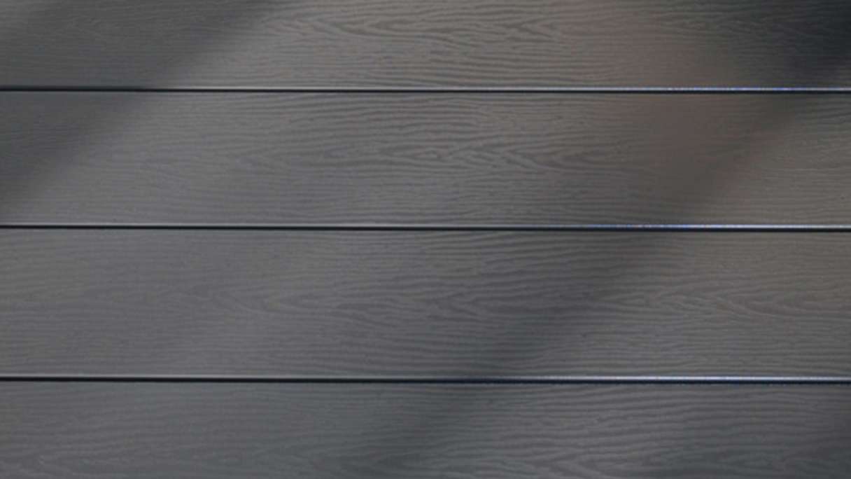 planeo WPC - decking solid grey-brown embossed/fluted - 1m to 6m