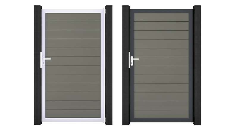 planeo Gardence Strong – BPC Universal Gate, Grey with aluminium frame