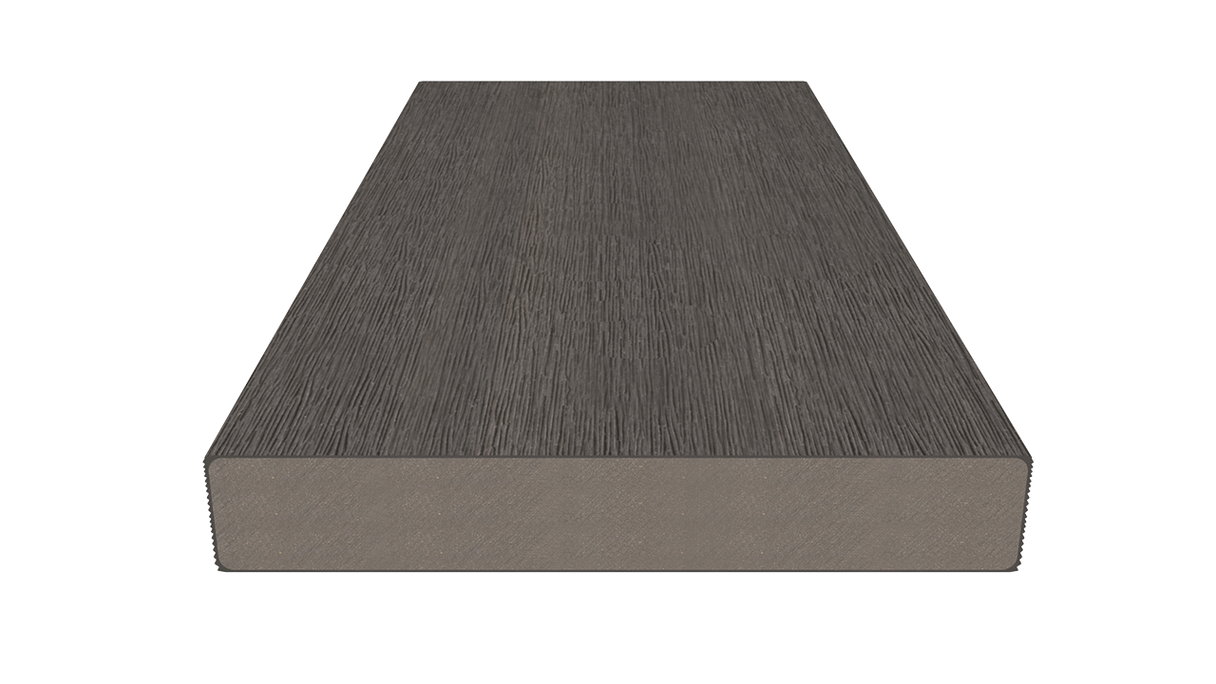 planeo UNIDeck – WPC CoEx-coated decking board, dark grey, 3m – textured/smooth brushed