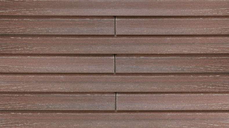 planeo Fassado - WPC rhombus strip facade cladding chestnut brown