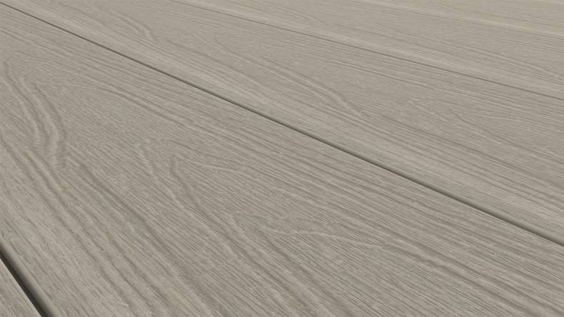 planeo MAXLine Nature - WPC CoEx coated XL decking board hollow chamber - light grey 3m textured/smooth brushed