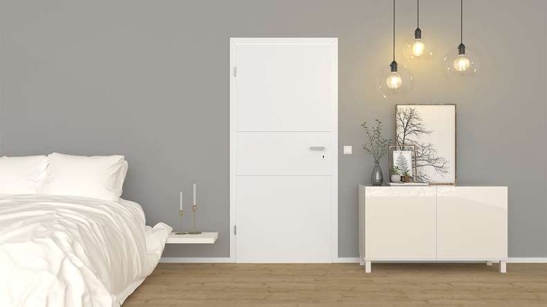 planeo design interior door PUREA Vivo 3 white lacquer 9003 design edge | lacquered - 1985 x 610|735|860|985 mm