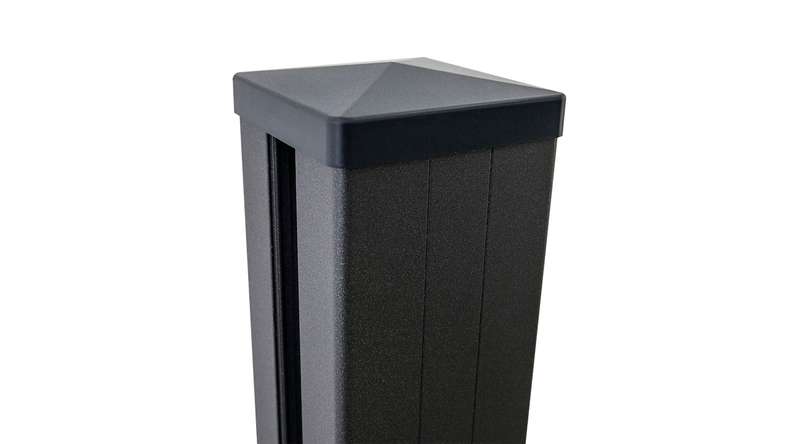 planeo Alumino - aluminium post to set in concrete anthracite grey DB703 9x9x300cm incl. cap - tax-free