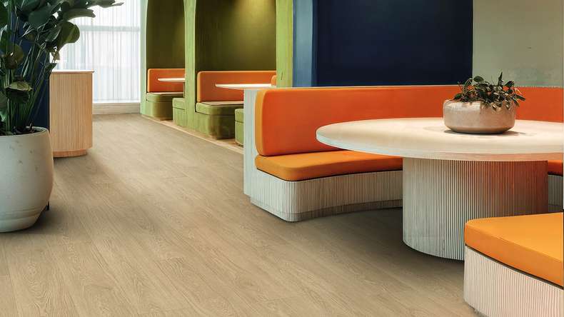 Gerflor adhesive vinyl - Creation 40 Lounge Oak Beige | Synchronised embossing