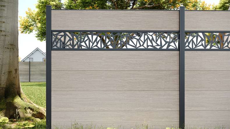 planeo Basic - PVC-Push-Pin Fence Square Sheffield Oak