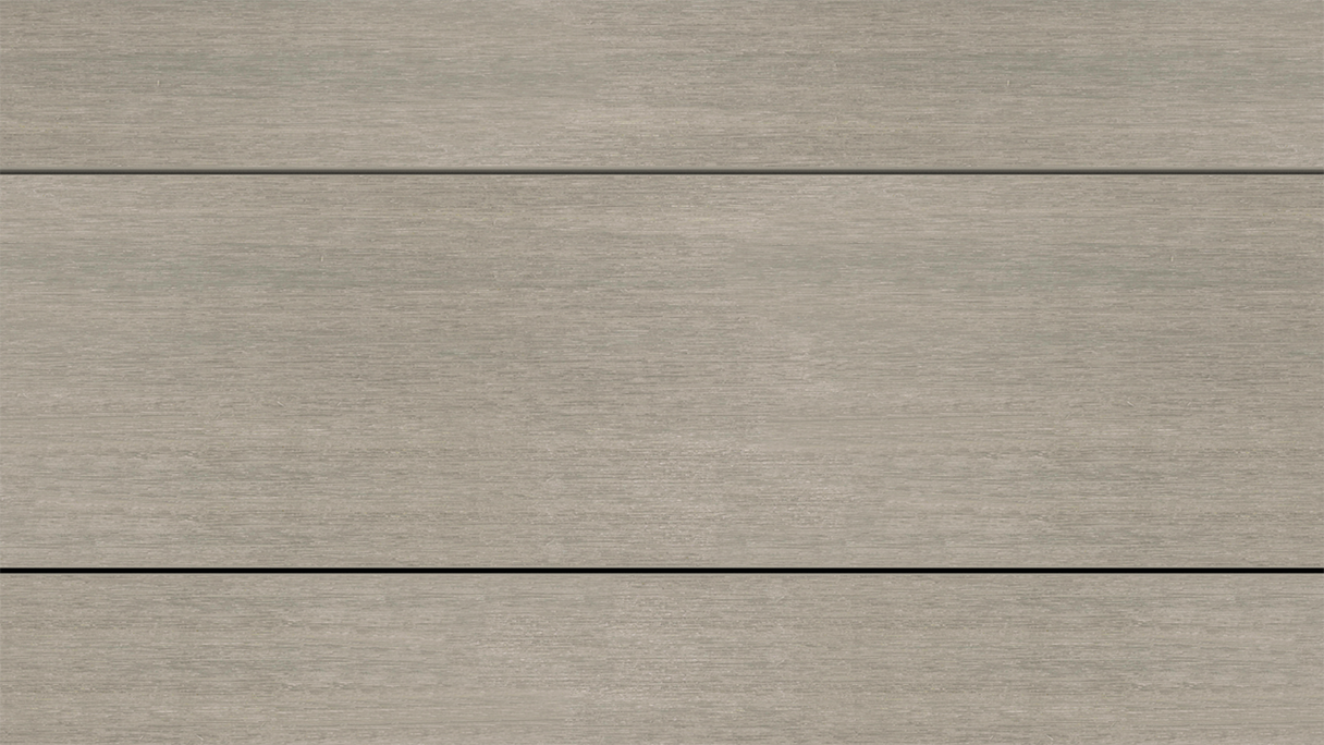 planeo UNIDeck – WPC CoEx-coated decking board, light grey, 3m – textured/smooth brushed