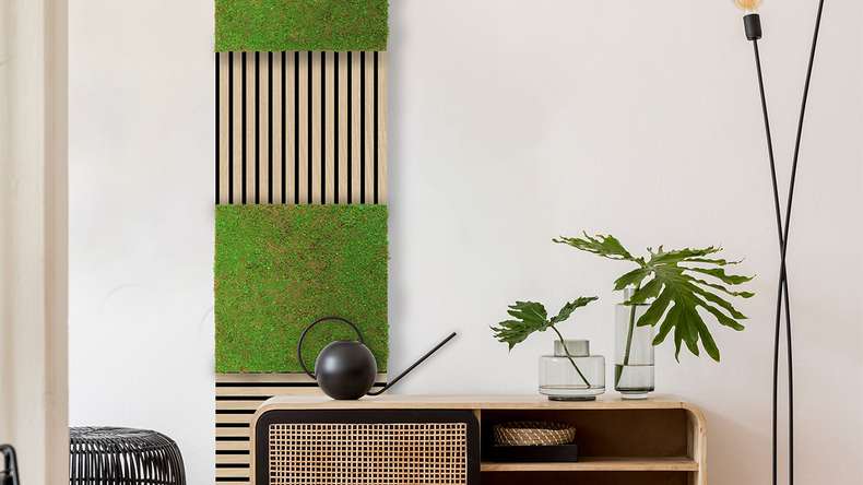planeo acoustic panel - MixWall Living Leaf Light Green Coconut 52 x 52 cm | natural plant (PLMW-60111)