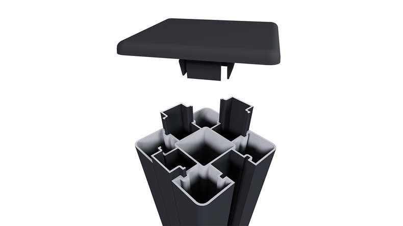 planeo aluminium post cap black