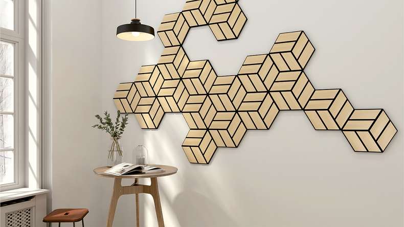 Skaben acoustic panels SilentWall - HexaUno New Light - 30 x 26 cm