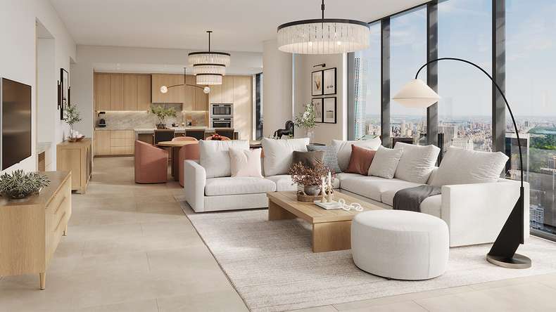 planeo Rigid Click Vinyl - Luna Beige XXL Tile | Impact sound insulation integrated (DF-KF-994-030)