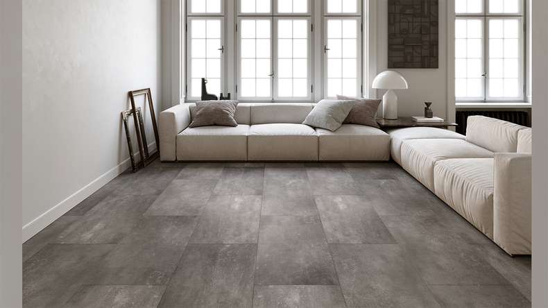 planeo Rigid click vinyl - Lunitra IXPE XL tile ultra matt | integrated footfall sound insulation (MF-1011-IXPE)