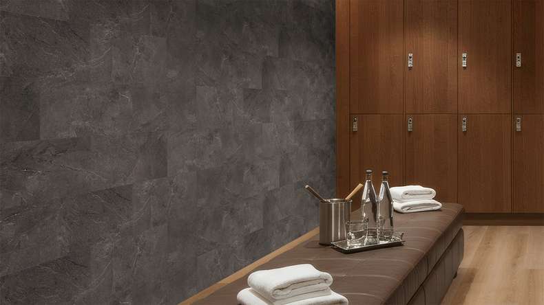 planeo Revea - Plastic wall panelling Slate Matt 60 x 30 cm