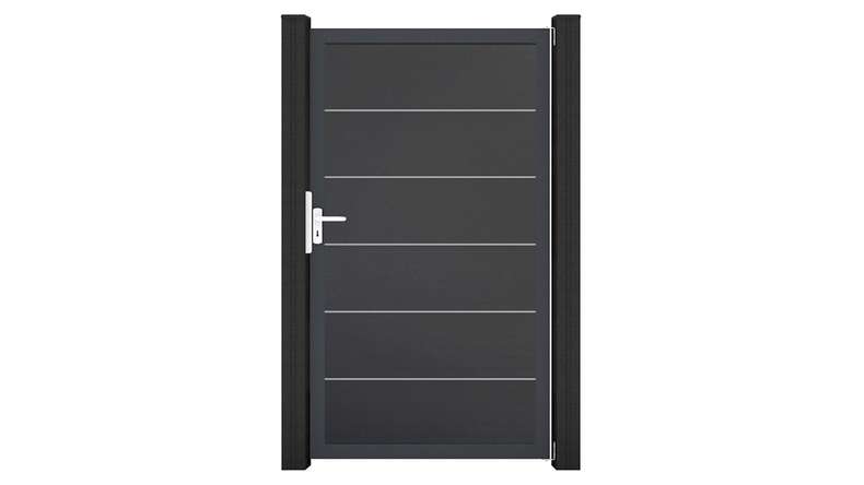 planeo Gardence Simply Premium - PVC universal door anthracite with aluminium frame in anthracite | DB703 100 x 180 cm