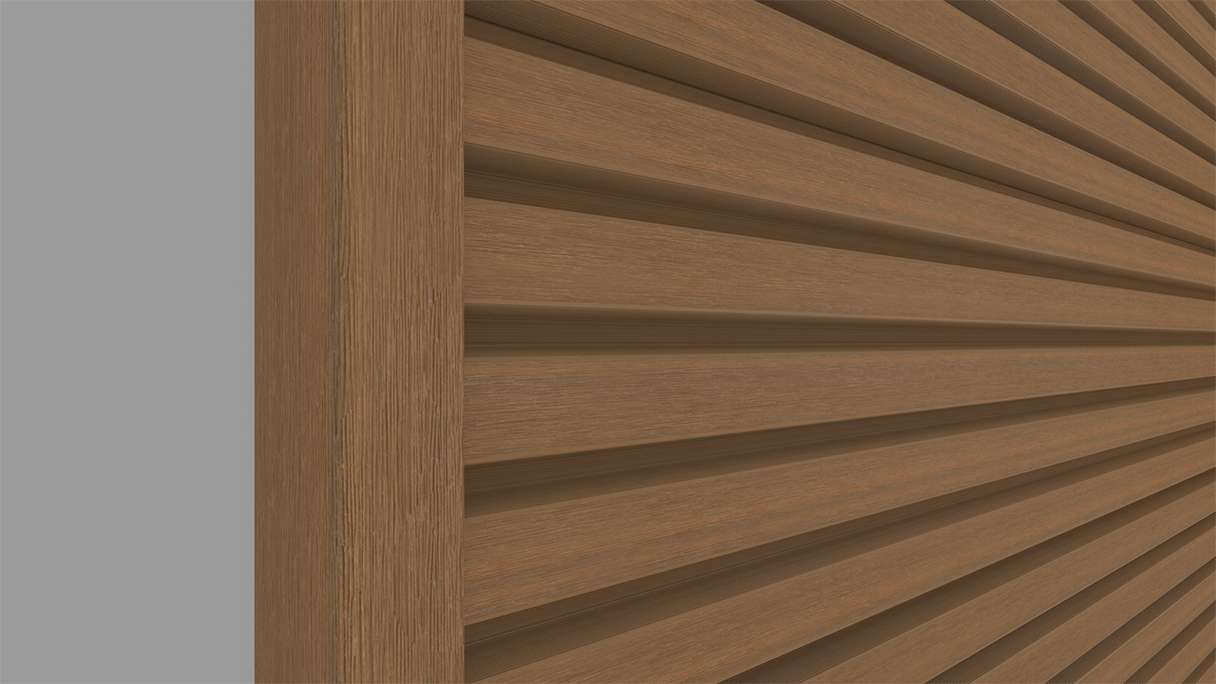 planeo LINEA Slim – WPC CoEx cladding, Burma Teak, 2900 x 215 mm