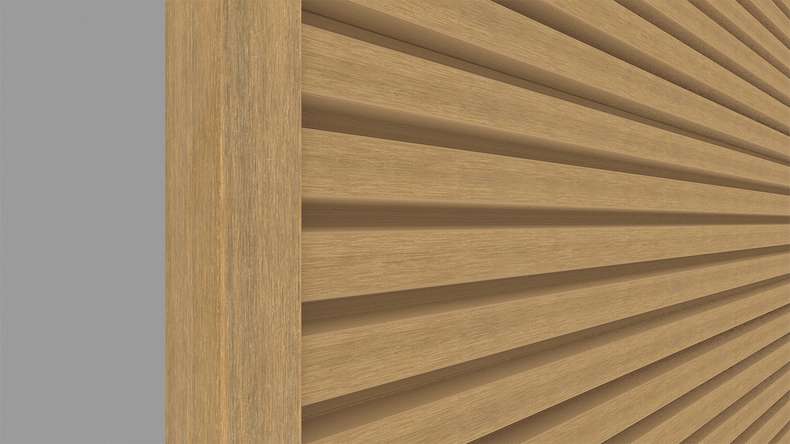 planeo LINEA – Aluminium CoEx end profile, Sand, 3000 x 74 x 61 mm