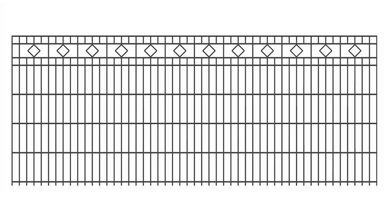 planeo double-rail decorative fence square 6/6/6 RAL 7016 anthracite