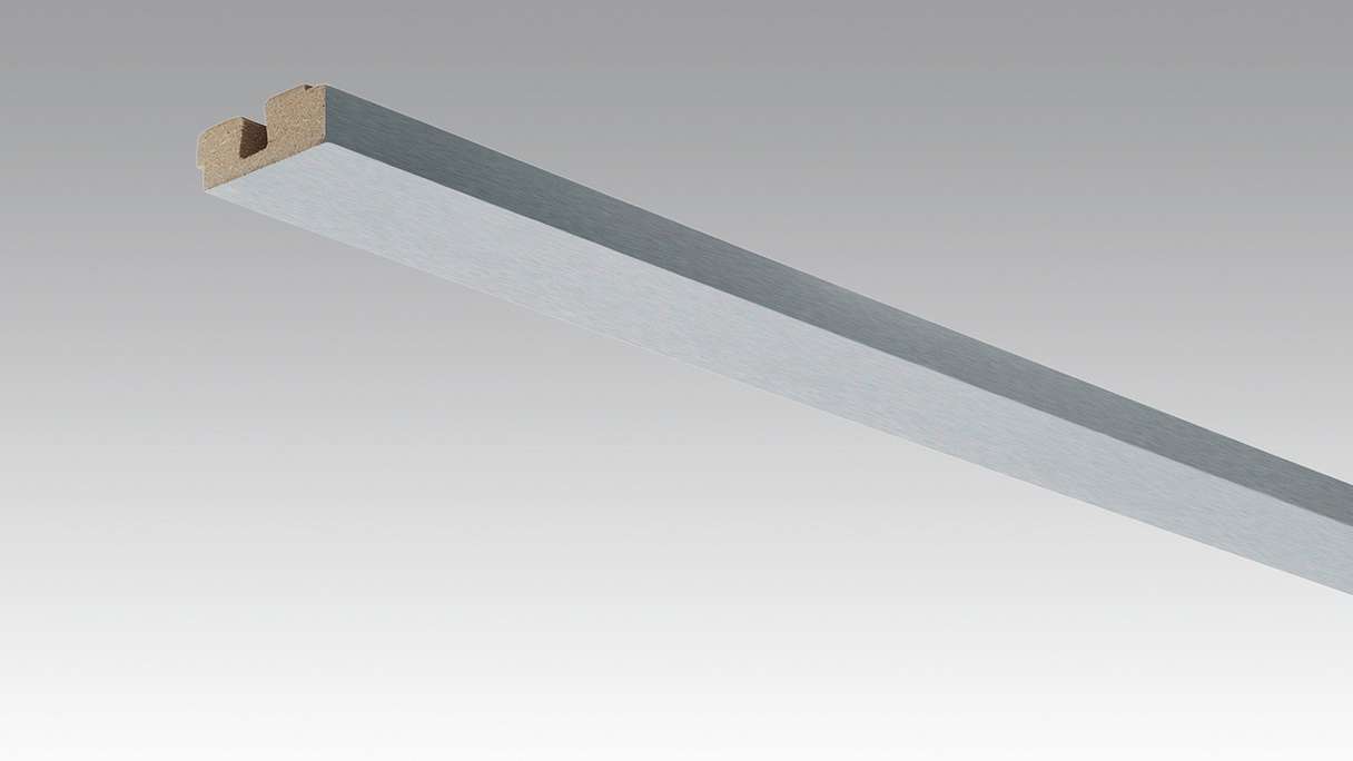 MEISTER skirting boards ceiling trims stainless steel DF 063 - 2380 x 40 x 15 mm (200032-2380-00063)
