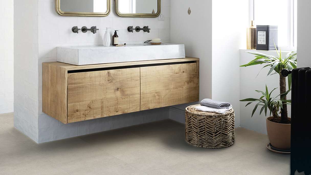 Gerflor Klick Vinyl Rigid - Creation 40 Clic Acoustic Bloom Uni Clear | Impact sound insulation integrated (61321599)