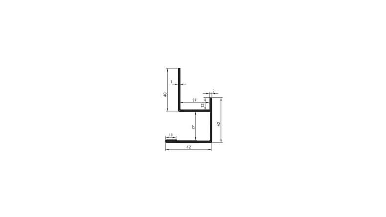 planeo aluminium outside corner profile - AE 27mm mounting 3000mm length aluminium-natural