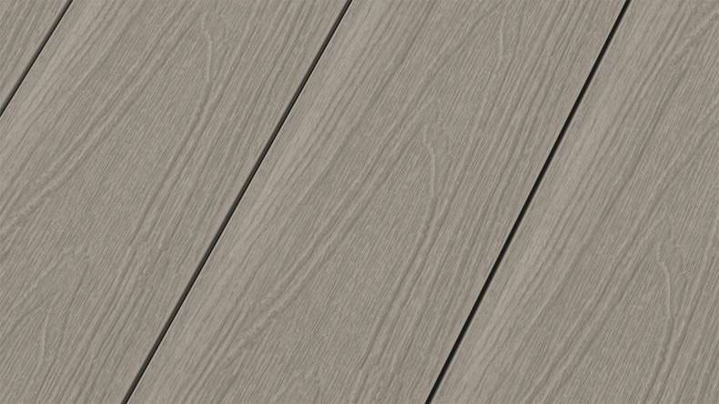 planeo MAXLine Nature - WPC CoEx coated XL decking board hollow chamber - light grey 3m textured/smooth brushed