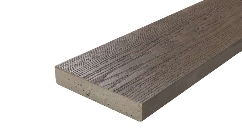 planeo Authoria PureBoard solid decking - Natural Brown Oak 3.6m textured