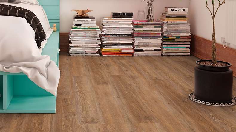 planeo Rigid click vinyl - FlexCore 30 Chocolate Oak | Impact sound insulation integrated (plfc-5145FS30)