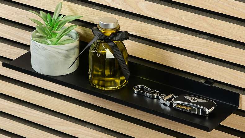 planeo shelf - Black 40 cm including screws