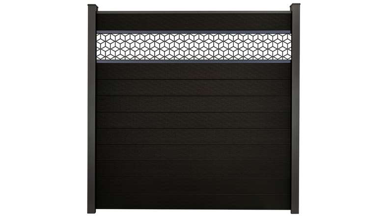 planeo Gardence Strong - BPC plug-in fence Cube black co-ex 180 x 180 cm