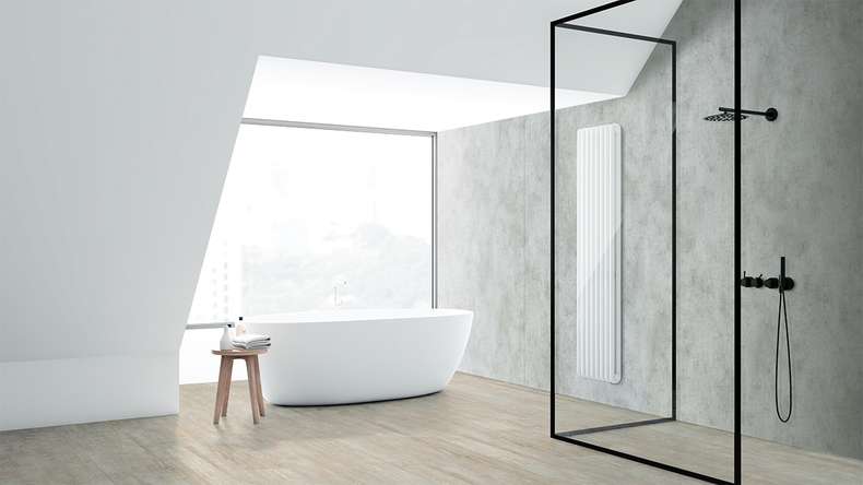 planeo StrongWall - Plastic wall panelling XL Wash Cement 260 x 90 cm