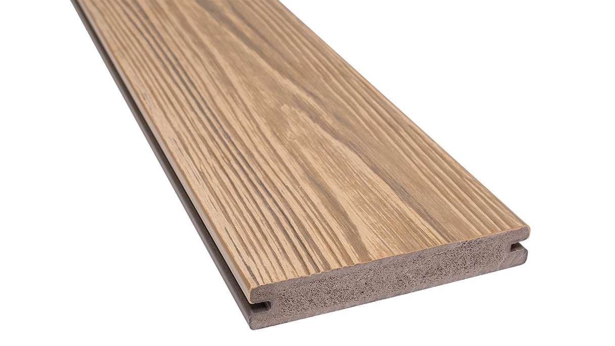 planeo Authentic Wood – Solid BPC decking board – Garapa textured