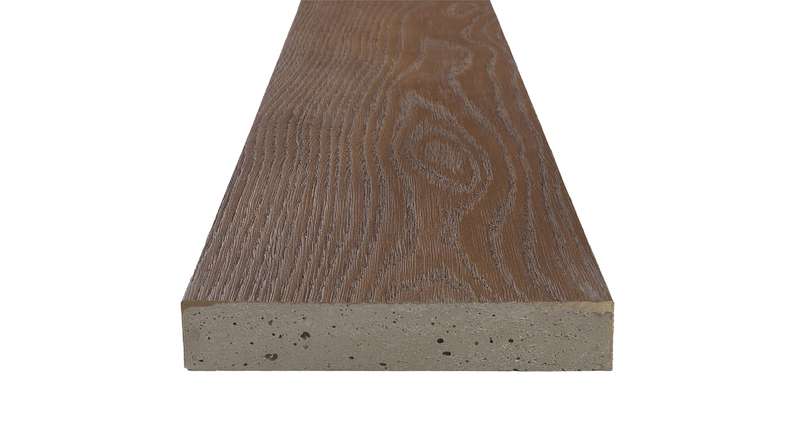 planeo Authoria PureBoard solid decking - Antique Brown Oak 3.6m textured