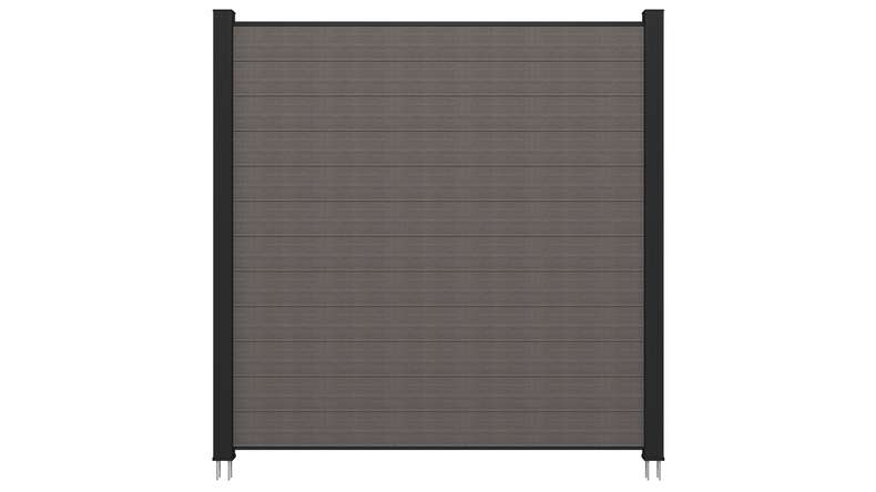 planeo INFINITY - WPC CoEx plug-in fence dark grey 176 x 183 cm