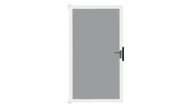 planeo Ambiente - glass privacy gate DIN right Sattiniert with anthracite aluminium frame 100 x 180 cm