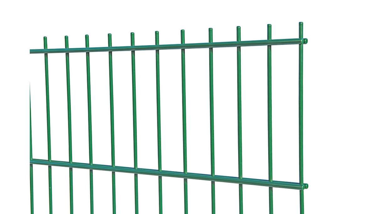 Double-rod fence heavy 8/6/8 - width 2510 mm RAL 6005 Moss green