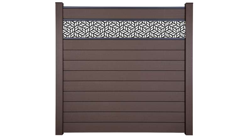 planeo Gardence Strong - BPC plug-in fence Leafs Terra 180 x 180 cm