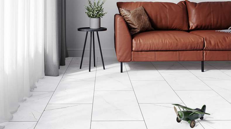 planeo Rigid click vinyl - Stone Marmorata Chiara Matt | Impact sound insulation integrated (100P1004MT)