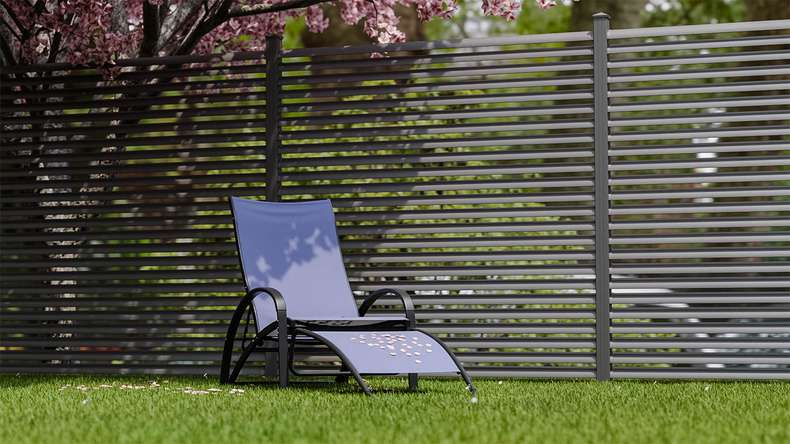planeo Gardence Metallic Ellipse - Aluminium Garden Fence Square Anthracite | DB703