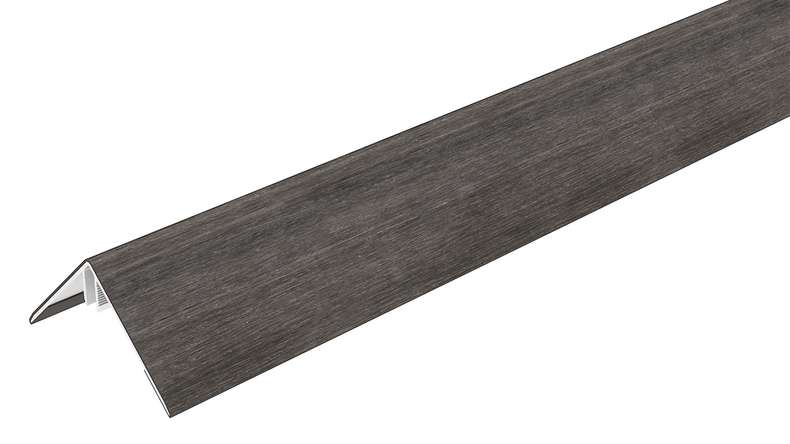 planeo LINEA – Aluminium CoEx external corner profile, dark grey, 3000 x 66 x 66 mm