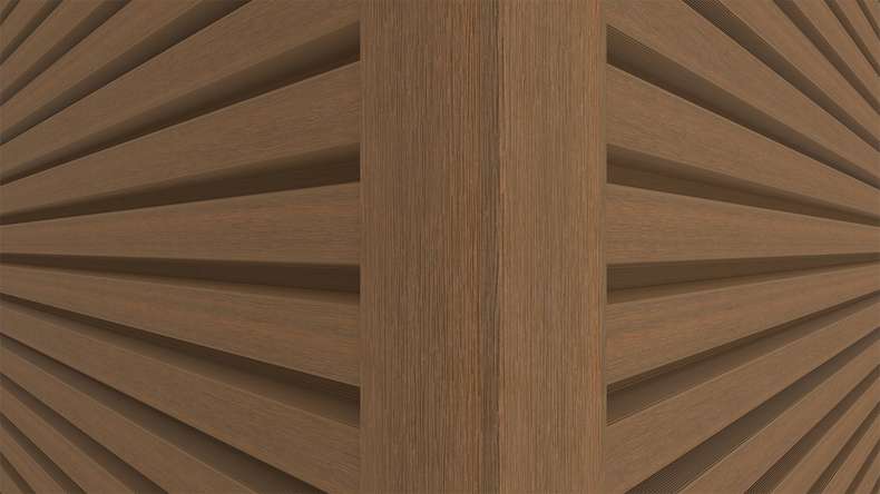 planeo LINEA Slim – WPC CoEx cladding, Burma Teak, 2900 x 215 mm