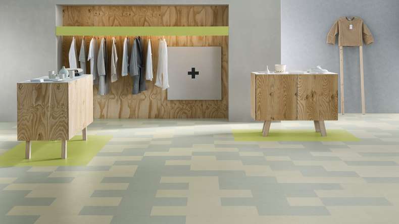 planeo click linoleum flooring Linoklick - Moon 60x30cm - 633701