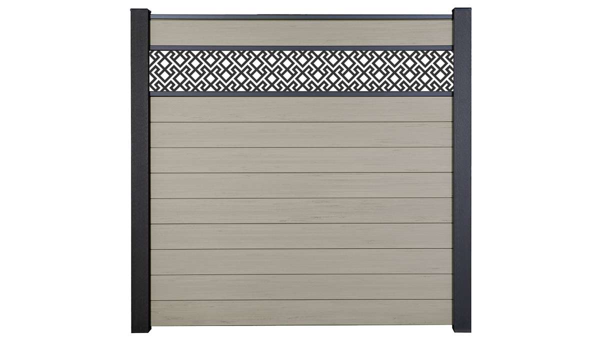 planeo Gardence Strong - BPC plug-in fence Abstract Bi-Color Sand 180 x 180 cm