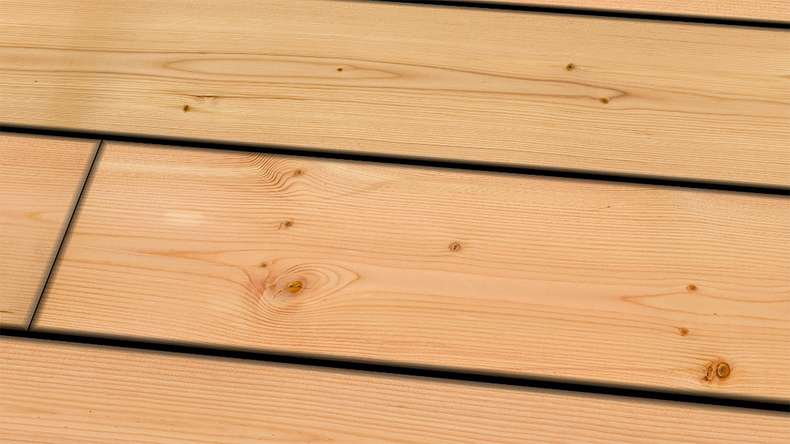 TerraWood wooden decking - Douglas fir Canadian - smooth on both sides