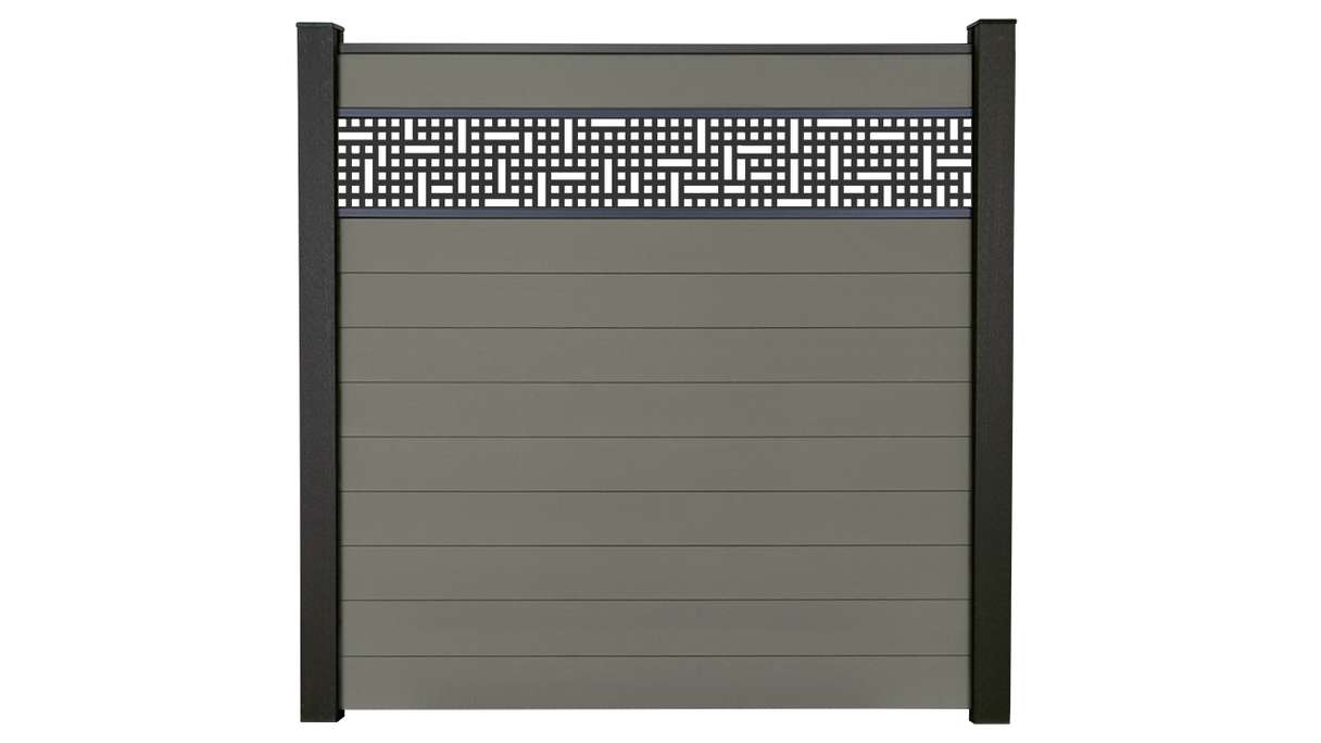 planeo Gardence Strong - BPC plug-in fence mesh grey 180 x 180 cm