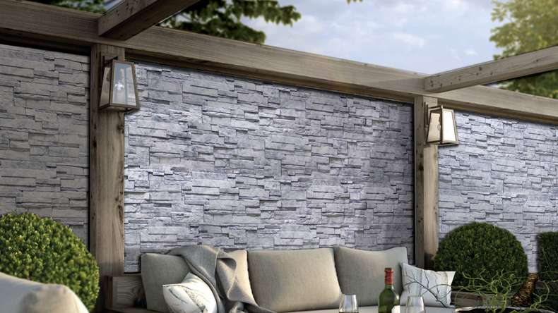 planeo stone-look façade panel - NoviStone Grigio 1054 x 334 mm