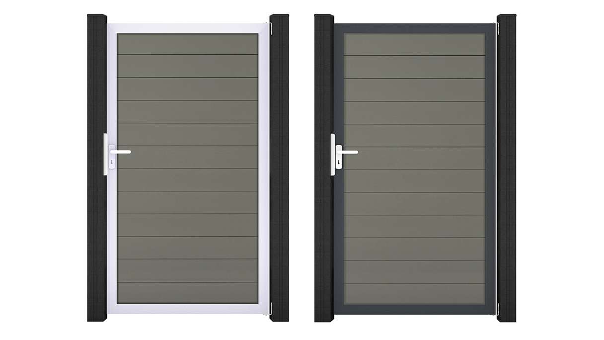 planeo Gardence Strong – BPC Universal Gate, Grey with aluminium frame