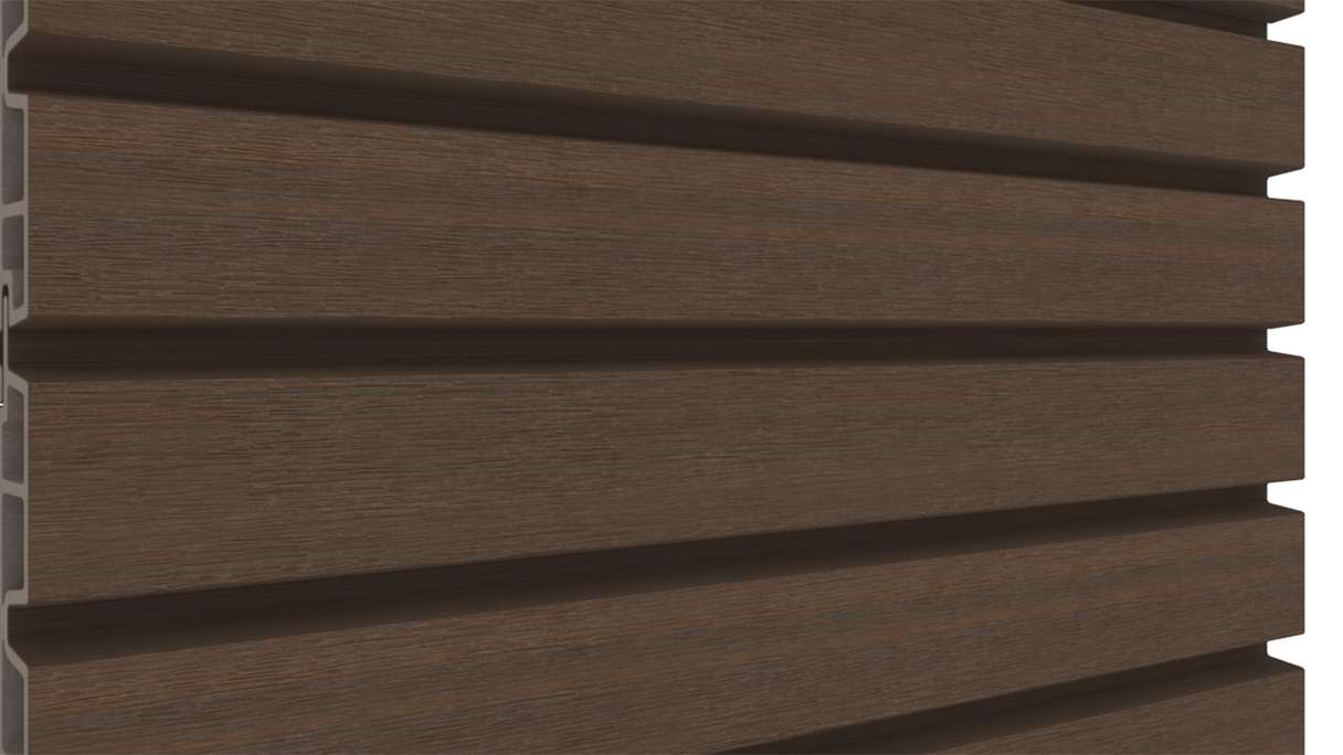 planeo LINEA Wide – WPC CoEx cladding, Ipe Brown, 2900 x 181 mm